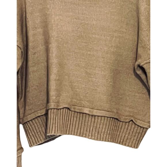 DOUBLE ZERO Womens Pullover Sweater Size L Beige Long Sleeve Crew Neck Relaxed - Picture 5 of 9